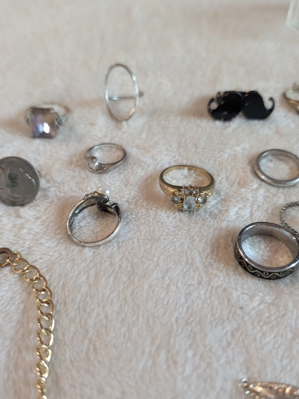 Vintage Costume Jewelry. Ring, Earrings, Necklaces, And Bracelets.